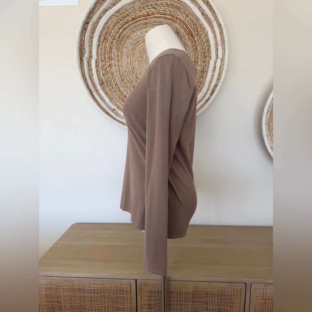 NWT Hatch Maternity The Softsculpt Knit Long Sleeve Tee, Mocha, SIZE: 3 - Picture 12 of 14